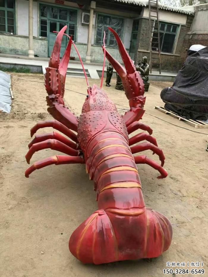 城市玻璃钢龙虾雕塑 风景区彩绘雕塑 抽象摆件 城市玻璃钢龙虾雕塑 风景区彩绘雕塑 抽象摆件