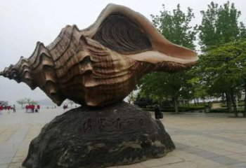 古铜色海螺铜雕塑 大型城市雕塑 商业街摆件