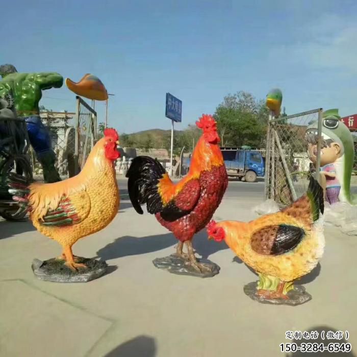 庭院小鸡雕塑,动物主题,镀铜工艺 庭院小鸡雕塑,动物主题,镀铜工艺