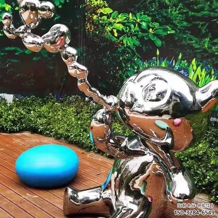 庭院猫咪雕塑，镀金欧式雕塑，网格形式