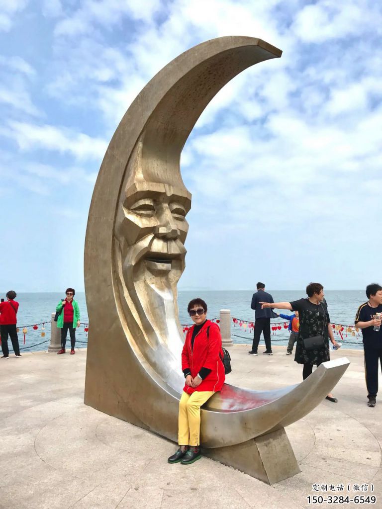 酒店月亮雕塑,镀金欧式雕塑,仿古摆件 酒店月亮雕塑,镀金欧式雕塑,仿古摆件