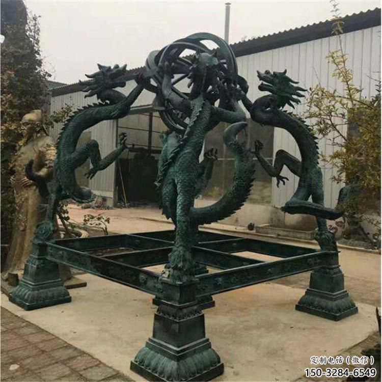 大型地动仪雕塑，镀铜景观雕塑，镜面工艺