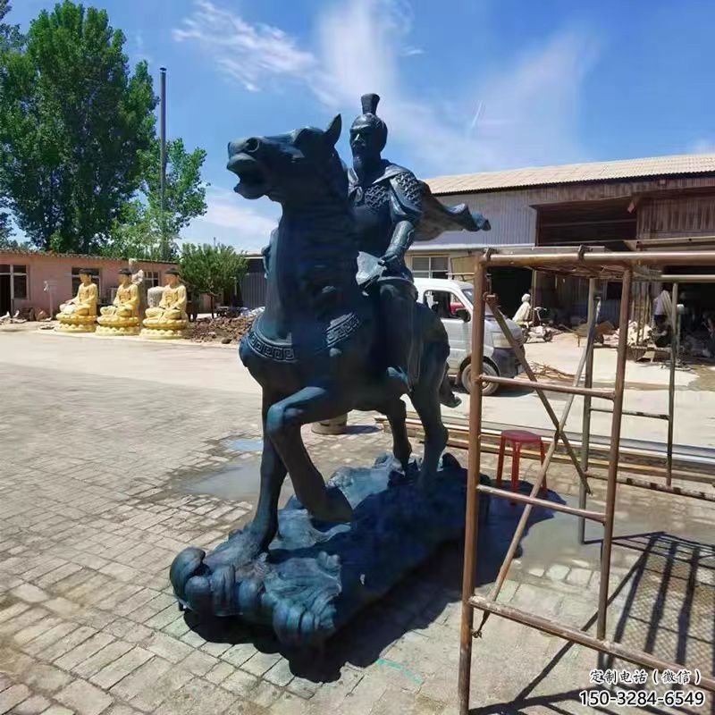 彩绘岳飞雕塑 铸铜餐饮店名人雕塑 街头肖像雕塑 彩绘岳飞雕塑 铸铜餐饮店名人雕塑 街头肖像雕塑