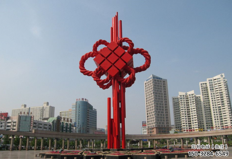 庭院中国结雕塑厂家,烤漆工艺制作,民俗文化标识 庭院中国结雕塑厂家,烤漆工艺制作,民俗文化标识