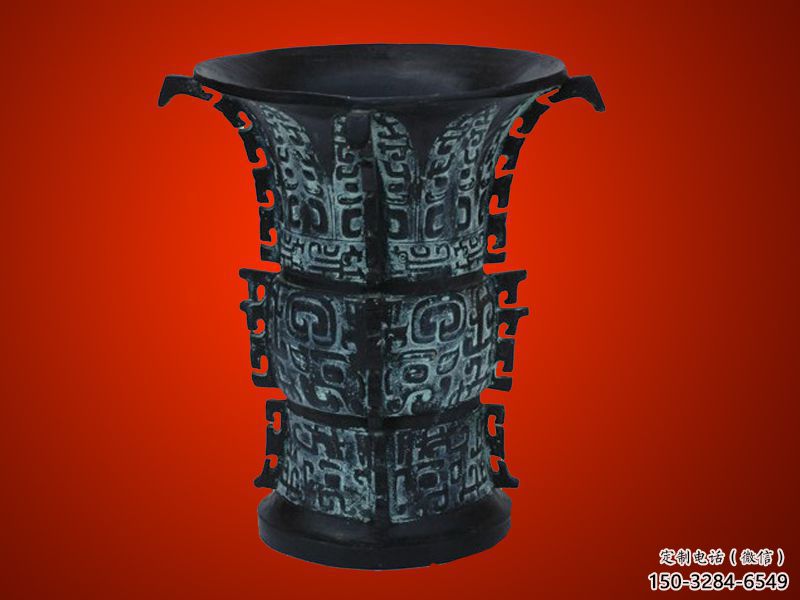 仿古四羊方尊铜雕造型 仿古四羊方尊铜雕造型