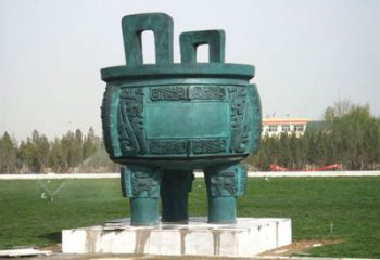 圆鼎雕塑，铜器景观雕塑，铸铜工艺