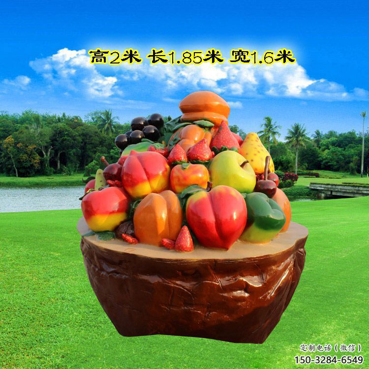 雕塑果篮精选，中式工艺，苹果果篮雕塑供给