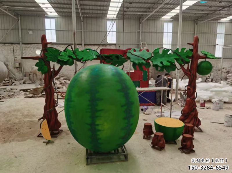 景观果篮雕塑订做,景区案例,西瓜果篮雕塑定制 景观果篮雕塑订做,景区案例,西瓜果篮雕塑定制