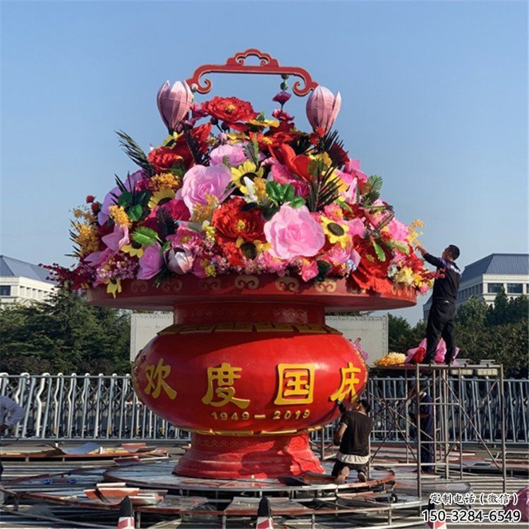 花篮雕塑供需，标识雕塑，景观艺术仿真花篮雕塑制造商