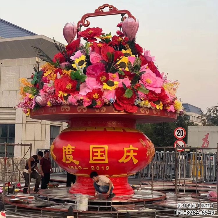 花篮雕塑制作制造商，花朵组合，公共仿真花篮雕塑优选
