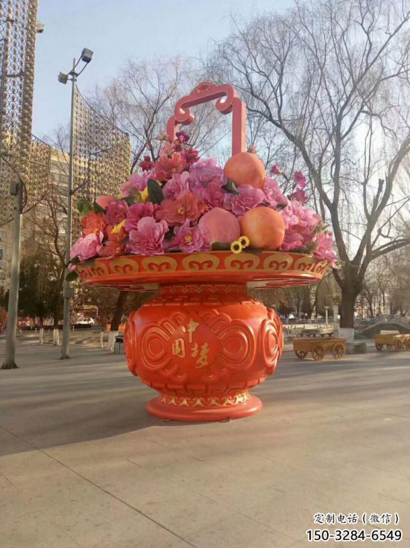 花篮雕塑标志精选，街头艺术，公园公园花篮雕塑承接