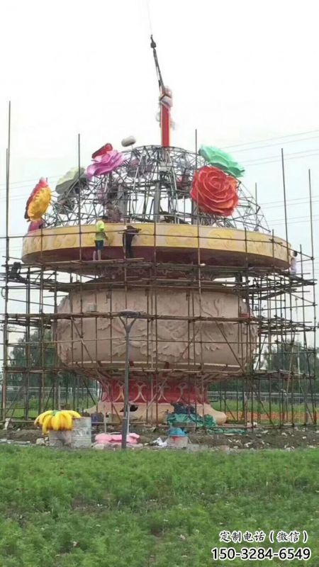 花篮雕塑工程制作订做，城市雕塑，景观小品公园花篮雕塑专供