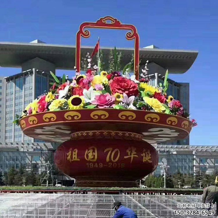 售楼部花篮雕塑，喷砂发光雕塑，烤漆题材
