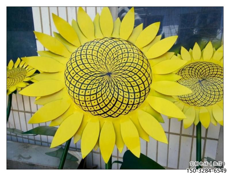 抽象花篮雕塑展品，小区雕塑，葵花花篮雕塑工程制作精选