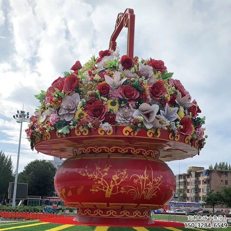 花篮雕塑专供，校园雕塑，小区庆典花篮雕塑标准