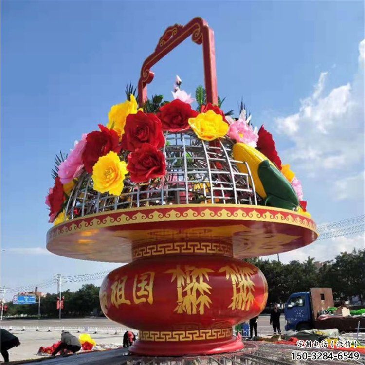 花篮雕塑园林建筑通用，街头雕塑，企业庆典花篮雕塑标准