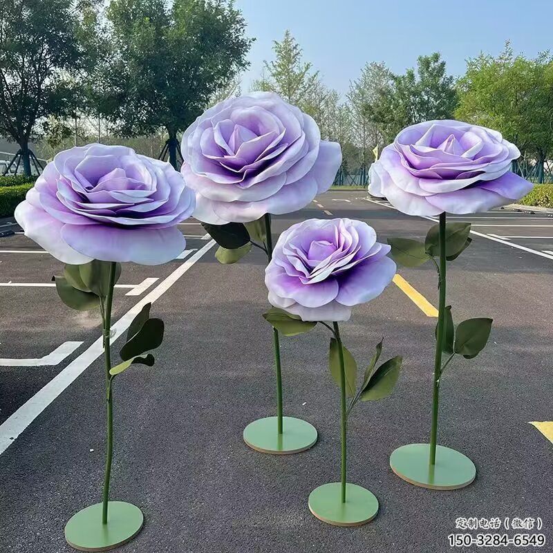主题花篮雕塑供给，中式工艺，景观艺术月季花花篮雕塑精品