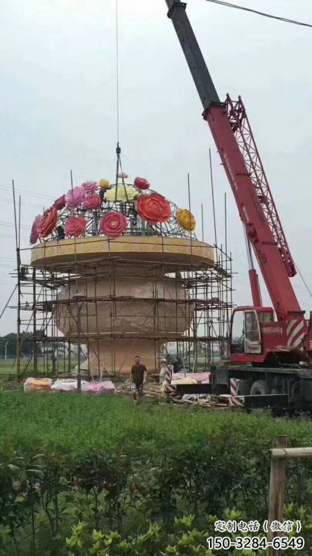 大型花篮雕塑预定，户外雕塑，旅游区花篮雕塑特供
