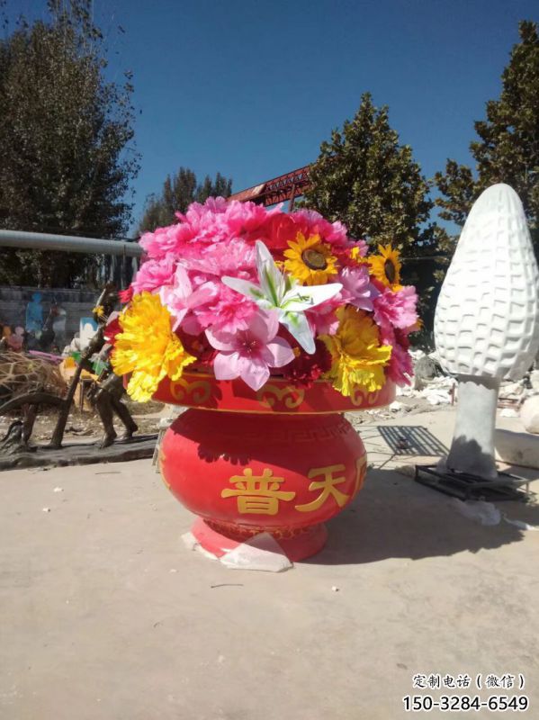 仿真花篮雕塑标准，户外雕塑，旅游区花篮雕塑选定