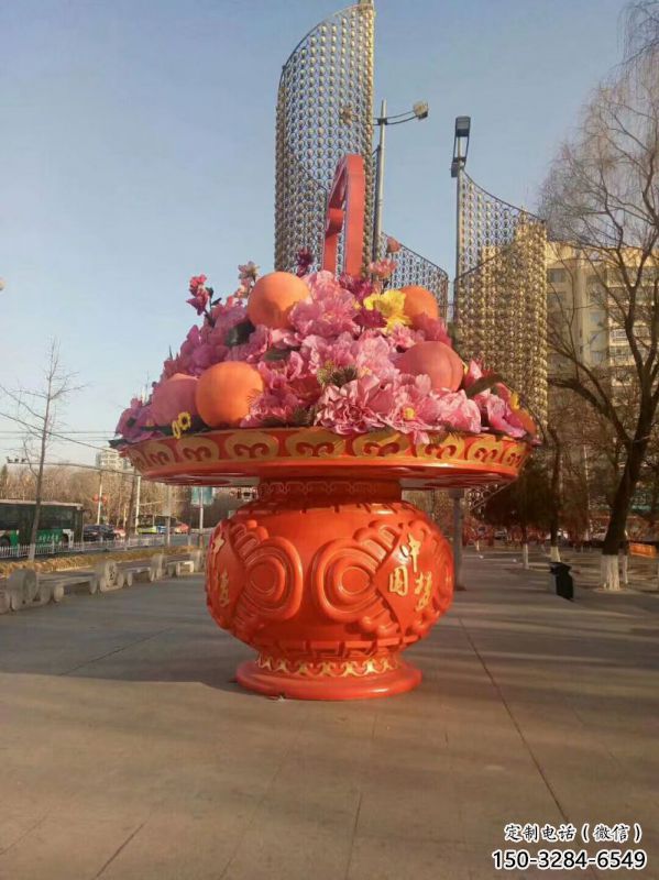 景观花篮雕塑特供，标识雕塑，旅游区花篮雕塑定制