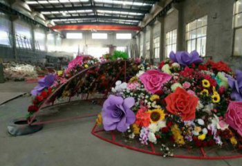 花篮雕塑精选，美陈雕塑，锻钢不锈钢花篮雕塑通用