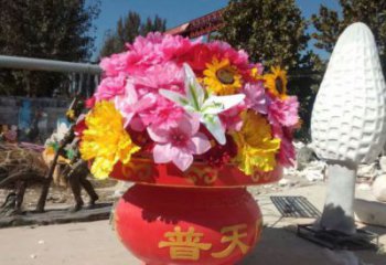 花篮雕塑定价，景观雕塑，园林旅游区花篮雕塑摆件