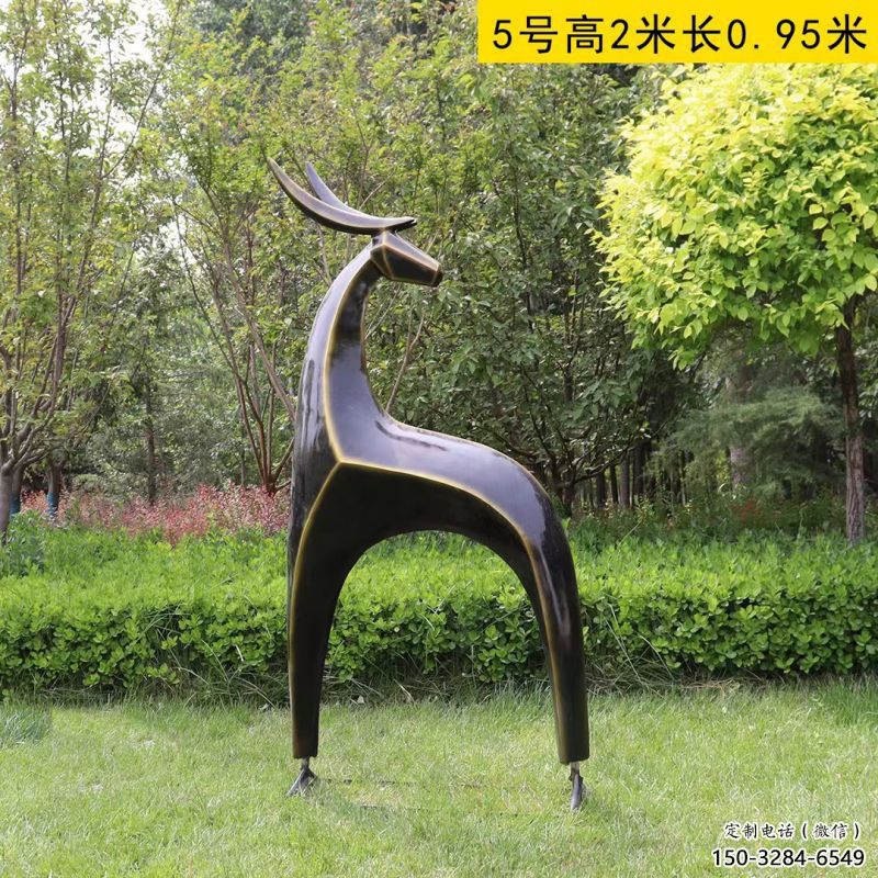 商场小鹿雕塑供求，村标概念，抽象小鹿雕塑制作