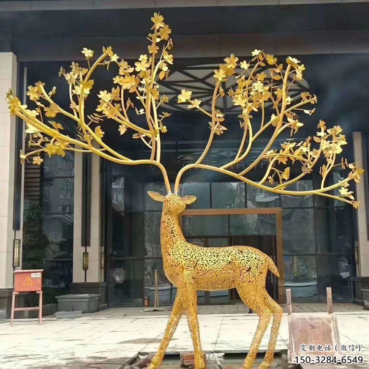 公共梅花鹿雕塑订做,城市装饰,庭院镂空梅花鹿雕塑展品 公共梅花鹿雕塑订做,城市装饰,庭院镂空梅花鹿雕塑展品