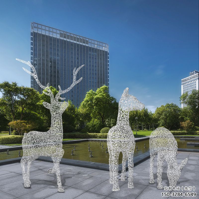 梅花鹿雕塑常用,景观概念,镂空梅花鹿雕塑展品 梅花鹿雕塑常用,景观概念,镂空梅花鹿雕塑展品