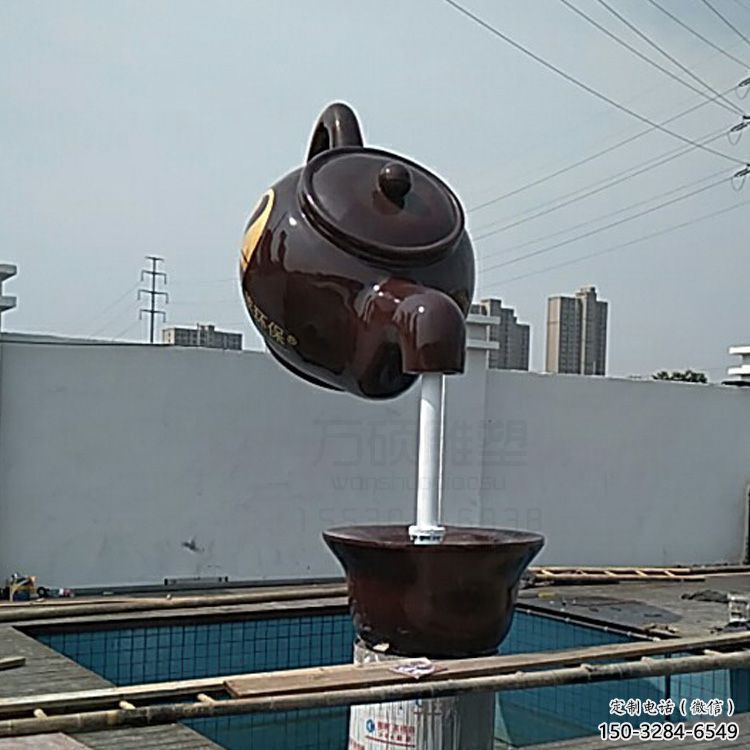 水景流水吊壶雕塑，中式工艺，悬空吊壶天壶雕塑制造商
