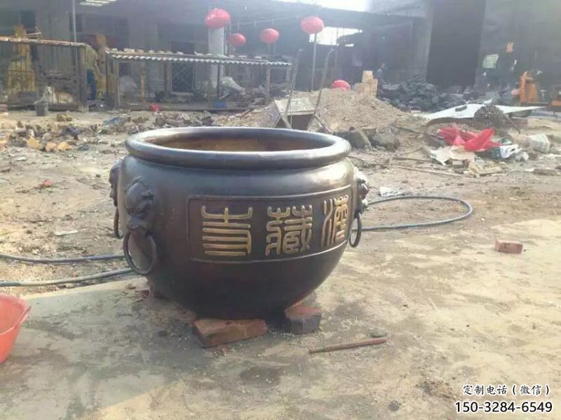黄铜缸雕塑-铸铜吉祥缸雕塑 黄铜缸雕塑-铸铜吉祥缸雕塑