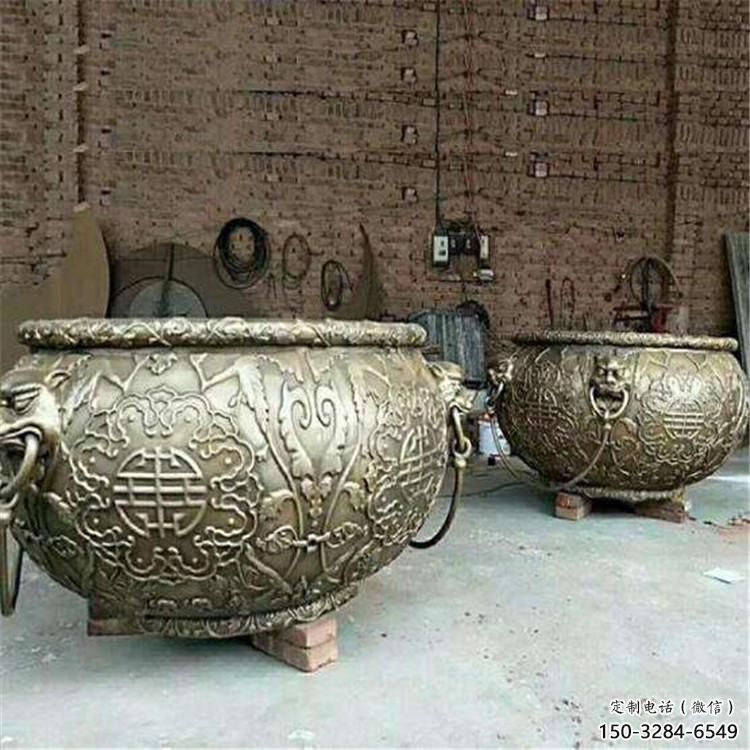 花纹缸雕塑-青铜铸造缸雕塑 花纹缸雕塑-青铜铸造缸雕塑