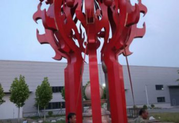 火球雕塑，精神堡垒火球雕塑落地展示