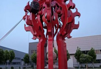 火球雕塑，精神堡垒火球雕塑落地展示
