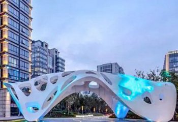 抽象美学景观不锈钢廊架雕塑