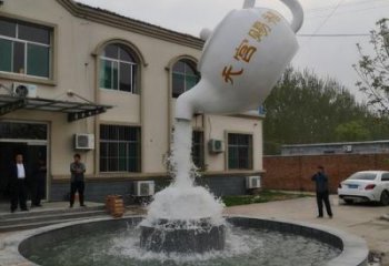 悬空吊壶雕塑，流水方式，流水吊壶雕塑厂家