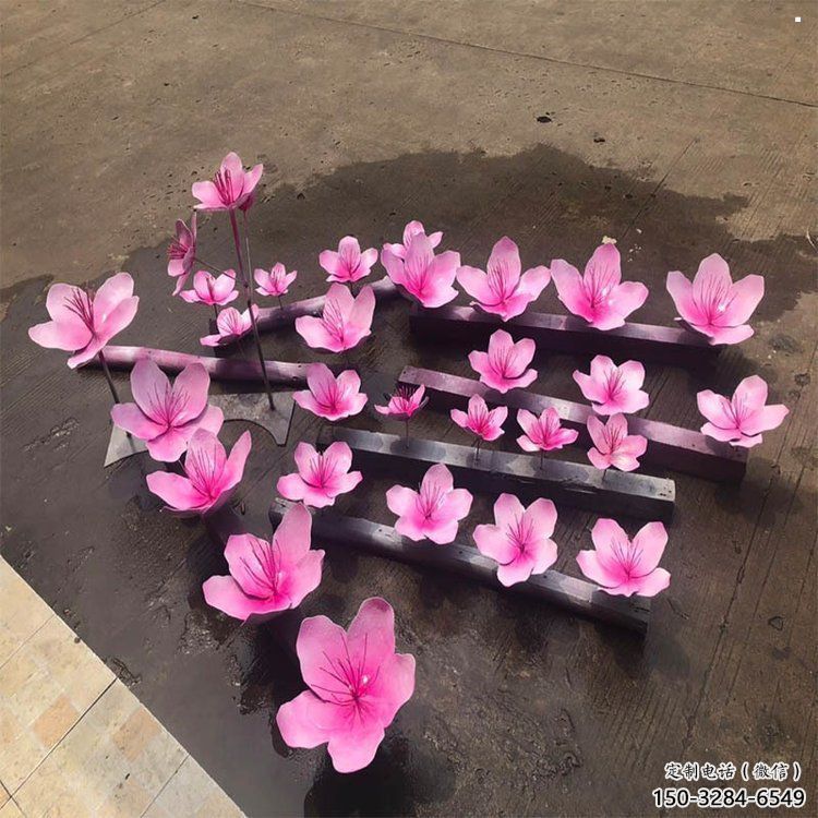 桃花雕塑工厂,美陈雕塑,烤漆桃花雕塑标准 桃花雕塑工厂,美陈雕塑,烤漆桃花雕塑标准