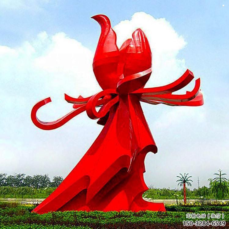 石榴花雕塑承接，广场雕塑，不锈钢石榴花雕塑定制