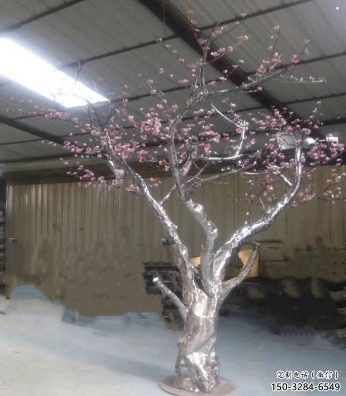 樱花雕塑优选，城市装饰，不锈钢樱花雕塑订做厂家