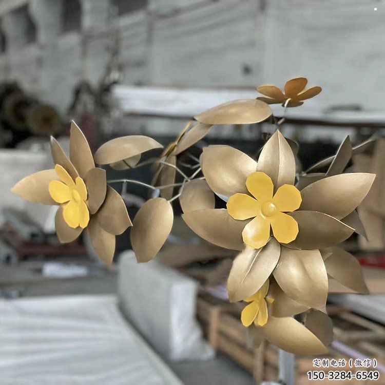 樱花雕塑制造商，小区摆件，不锈钢樱花雕塑制造商