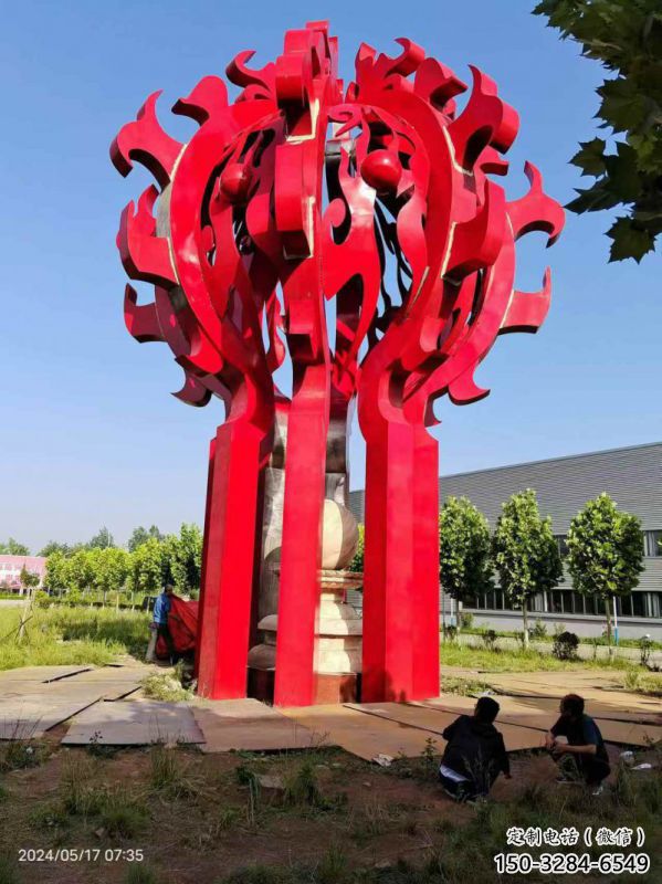 火球雕塑，精神堡垒火球雕塑落地展示