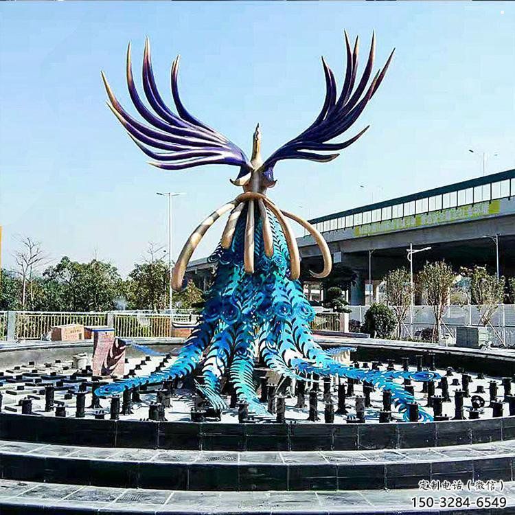 艺术孔雀雕塑优选，城市装饰，不锈钢孔雀雕塑订做厂家