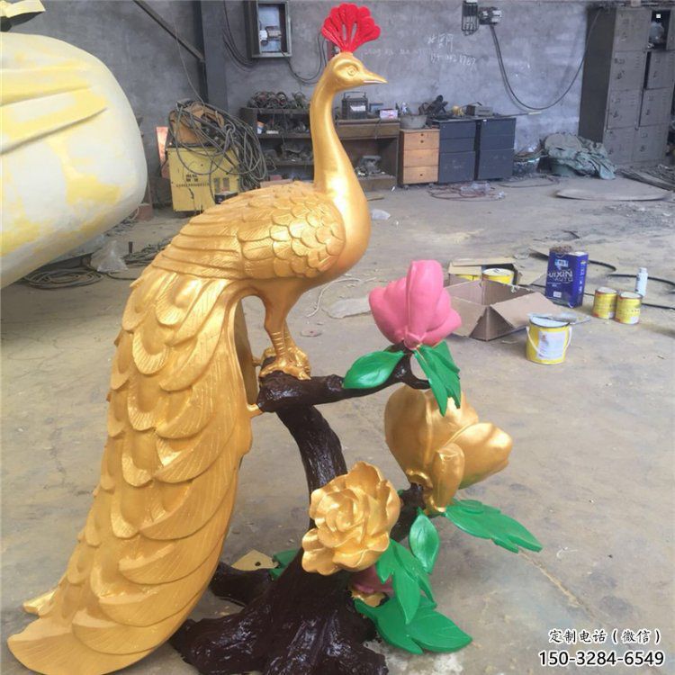 孔雀雕塑厂家，美陈雕塑，制造铜孔雀雕塑公司 