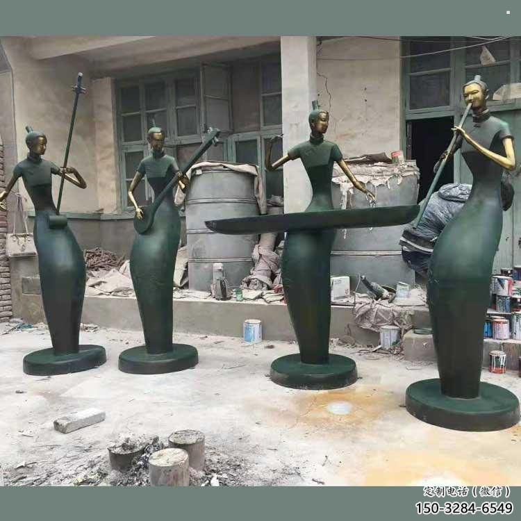 弹古筝雕塑供求，村标概念，民俗人物雕塑制作承接