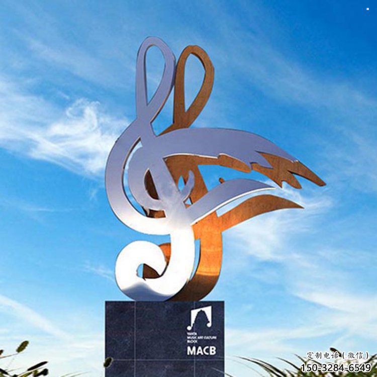 提琴雕塑观赏型，小区雕塑，不锈钢提琴雕塑优价