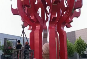 火球雕塑，精神堡垒火球雕塑落地展示