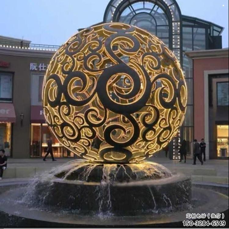 灯光球雕塑展品，钢管组合，不锈钢灯光球雕塑常用
