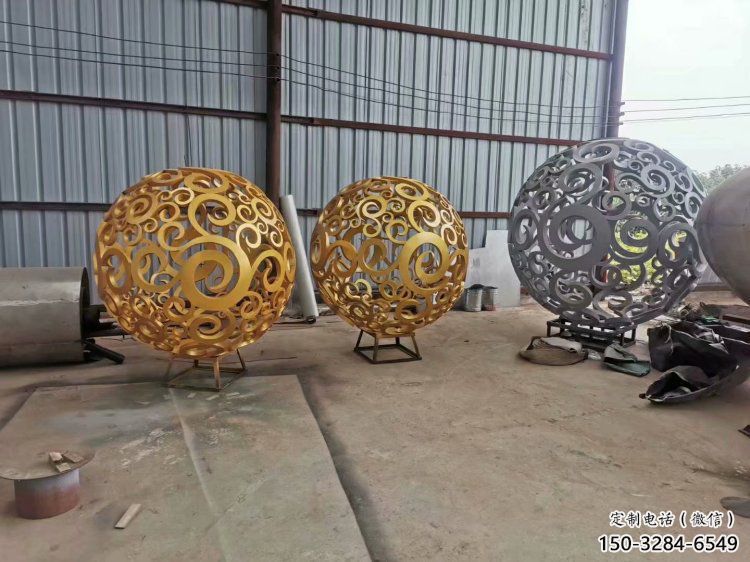 灯光球雕塑制造，广场雕塑，制造不锈钢灯光球雕塑厂家