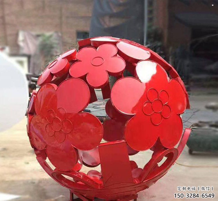 花纹球雕塑制作，景观雕塑，不锈钢花纹球雕塑常用