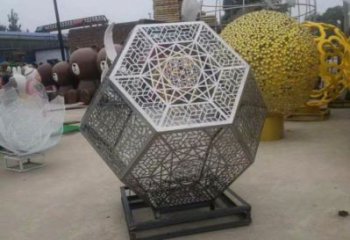 棱面球雕塑精选，景区雕塑，镂空棱面球雕塑制作
